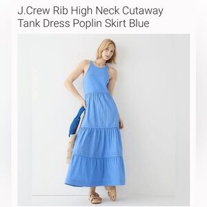 J. Crew tank top dress with tiered skirt blue